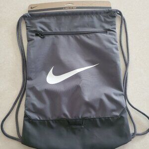 Nike Brasilia 9.5 Drawstring Backpack Gray And Black Unisex